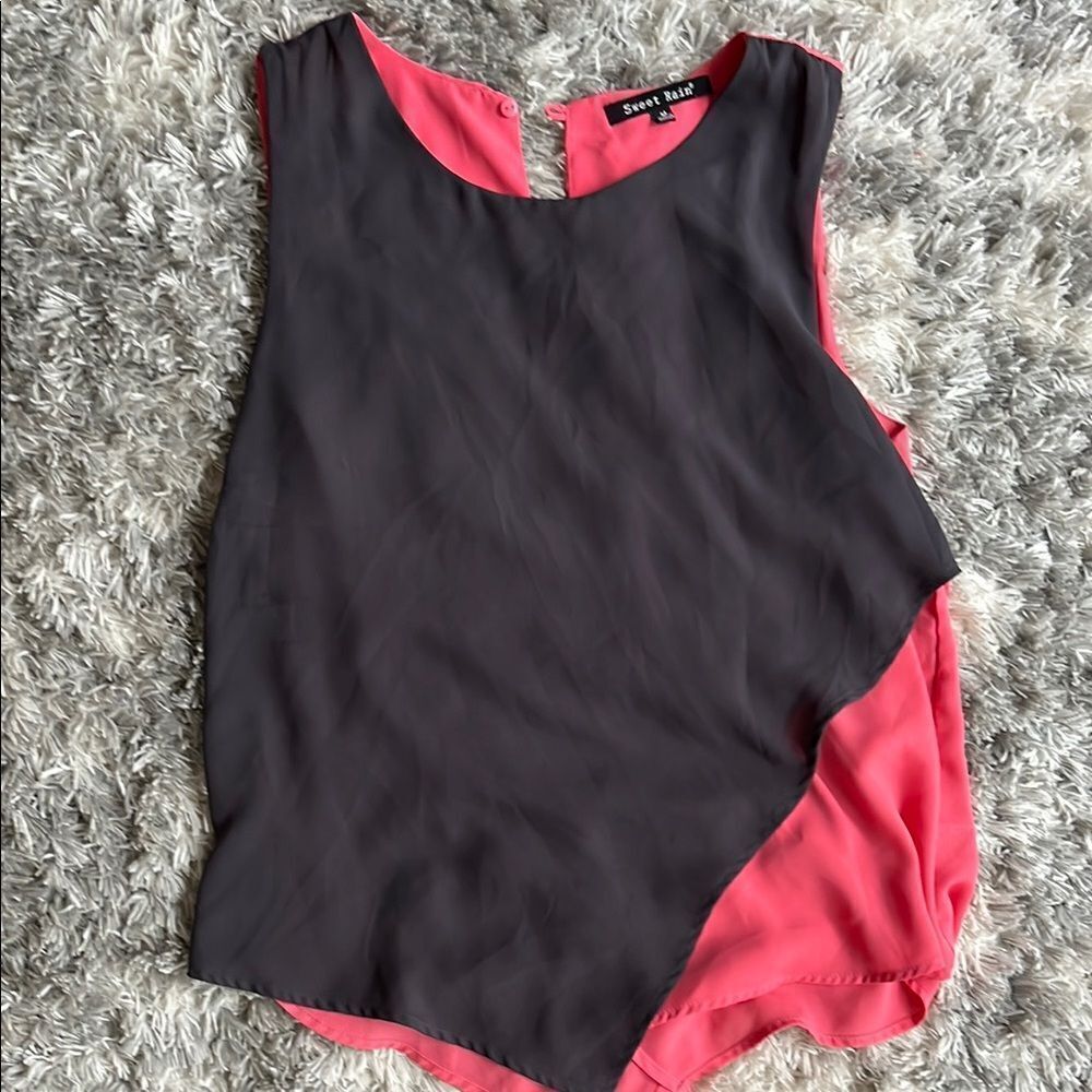 Sweet Rain Black and Pink Women's Top